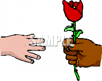 Clipart rose giving. Valentine clip art of