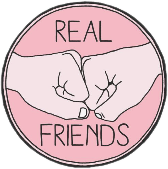 Hands clipart friend. Realfriends real friends pink