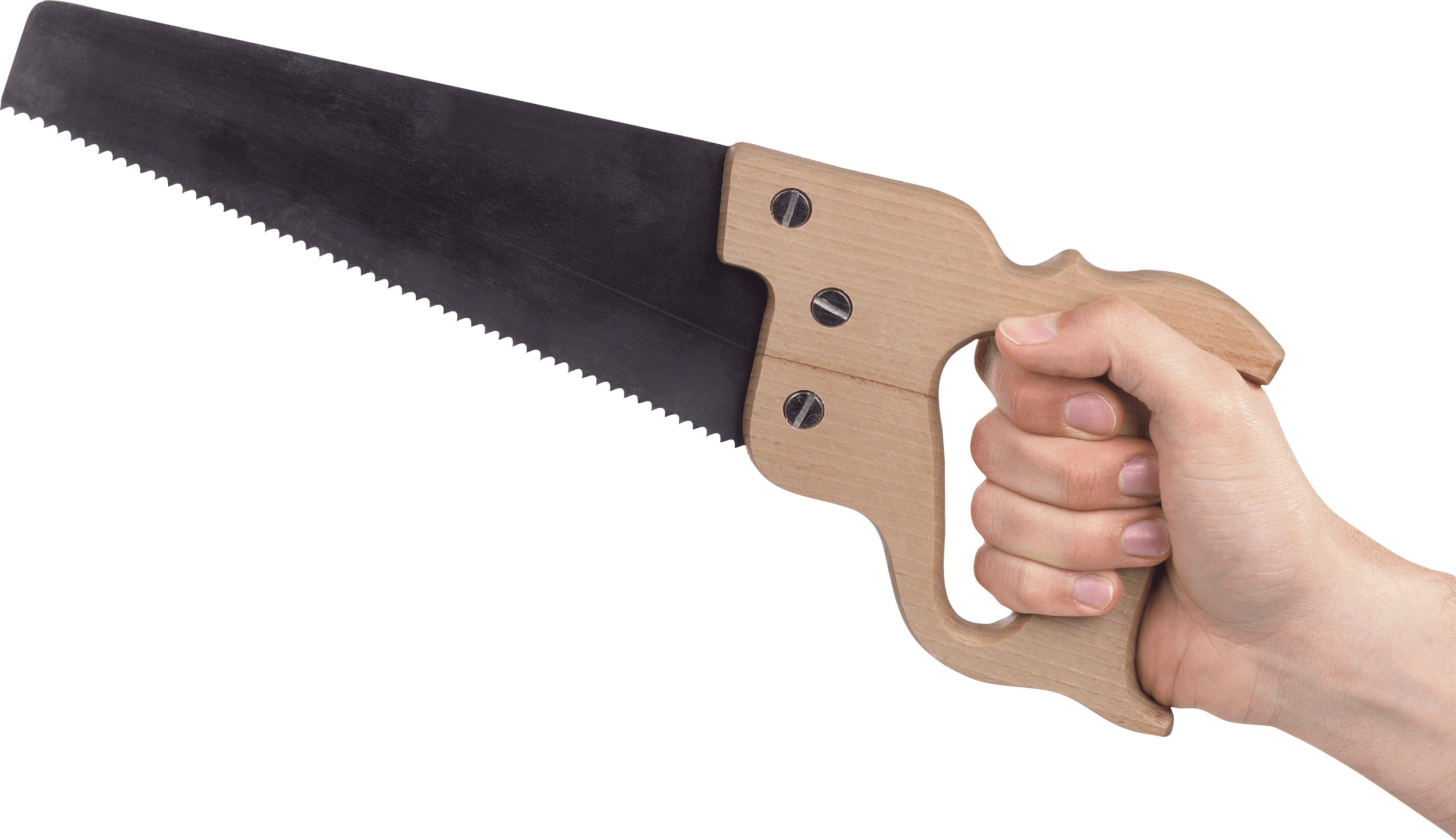 Holding saw transparent png. Hand clipart knife