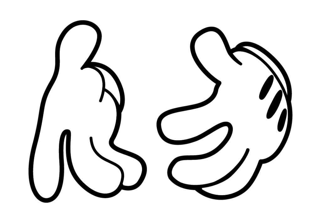 Gloves clipart mickey. Mouse hands drawing at