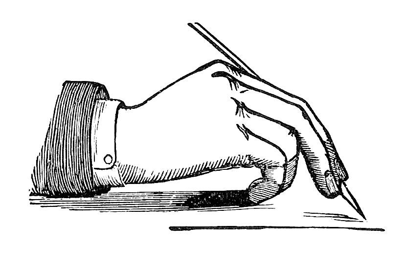 clipart pen hand holding