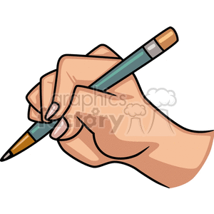 Hand holding a royalty. Hands clipart pencil
