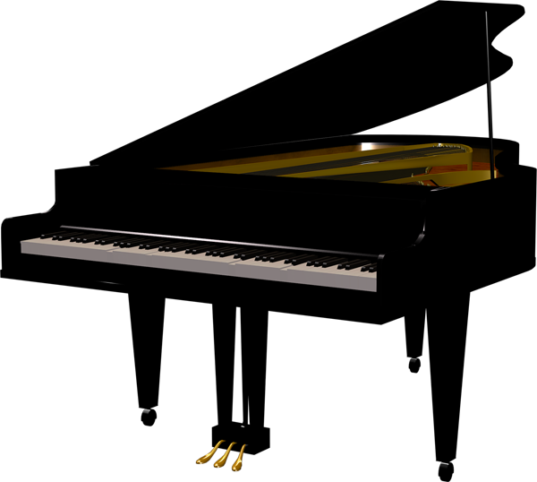 Instruments clipart transparent background. Piano clip art black