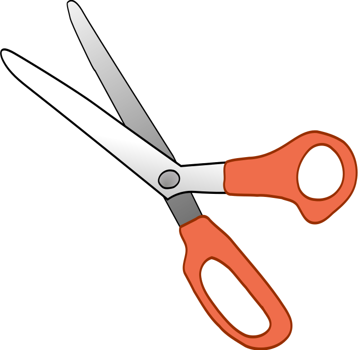 Clipart scissors suply. Round tip orange education