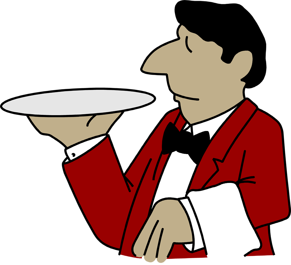 Hand clipart waiter.  collection of restaurant