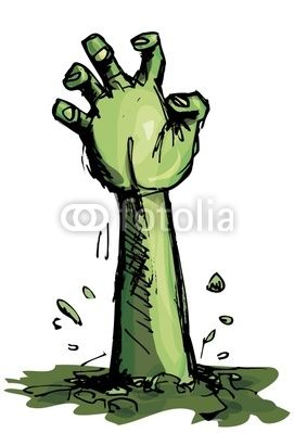 Vector cartoon of a. Zombie clipart green hand