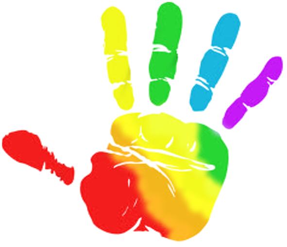 Handprint clipart rainbow. Hands clipartix