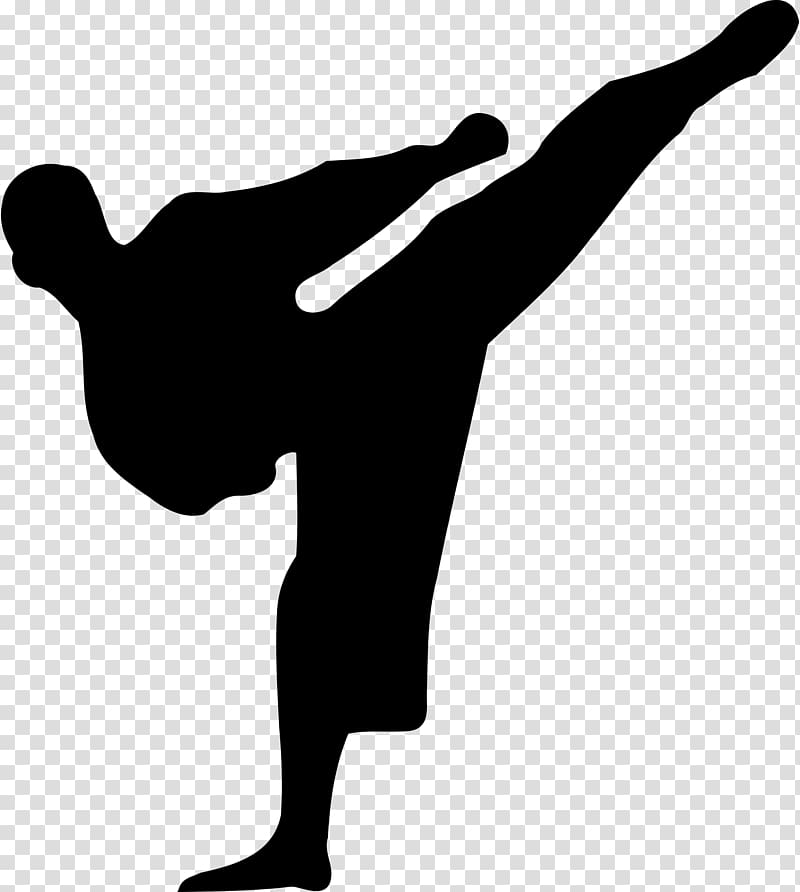 Karate clipart high kick. Martial arts silhouette mixed
