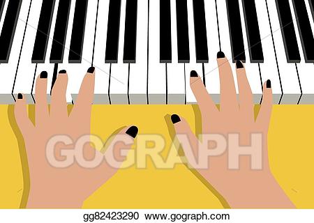 clipart piano hand on