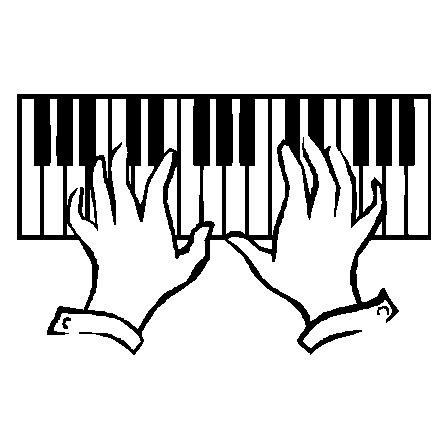 piano clipart hand on