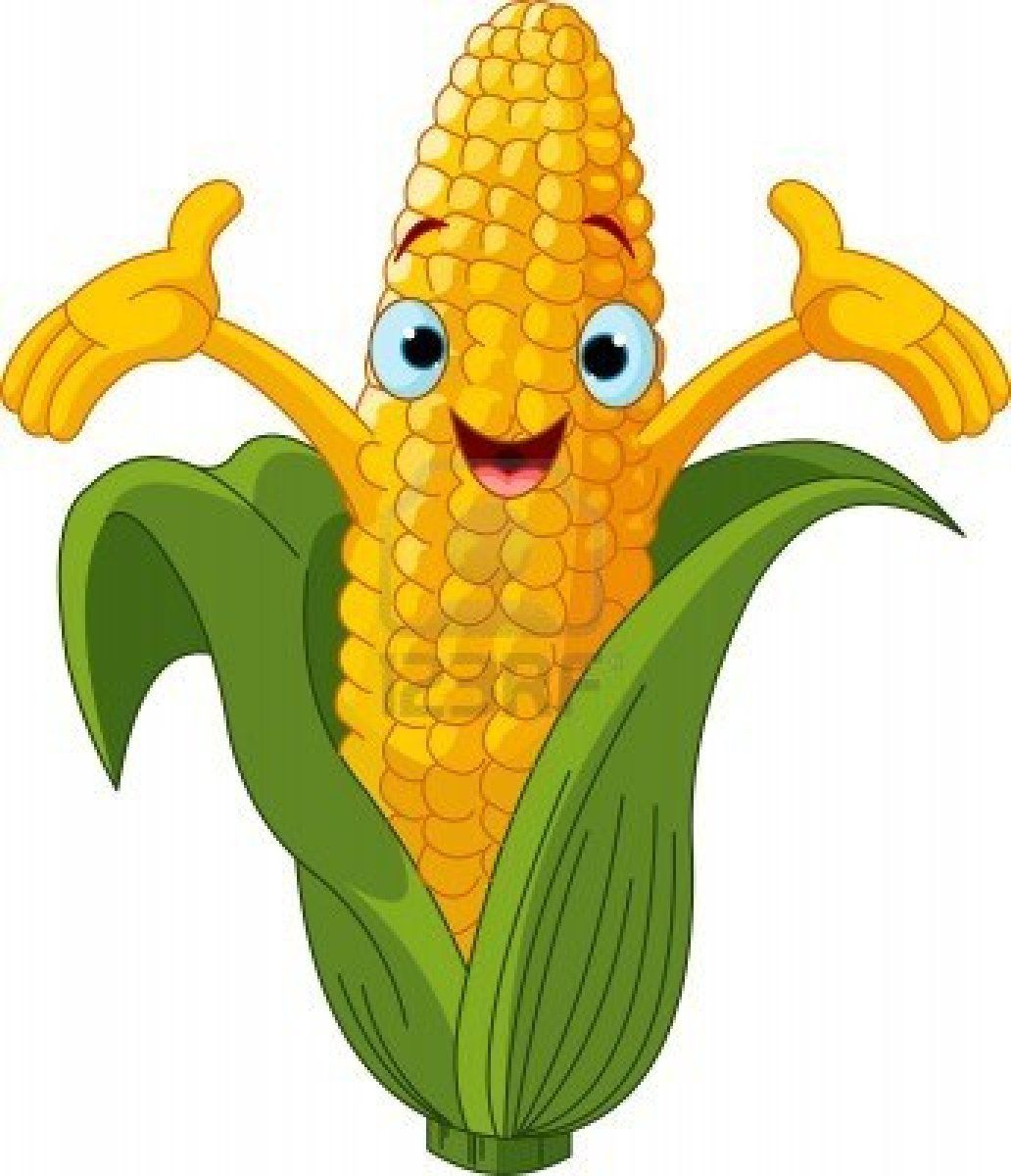Sad clipart corn. Stock vector cartoon art