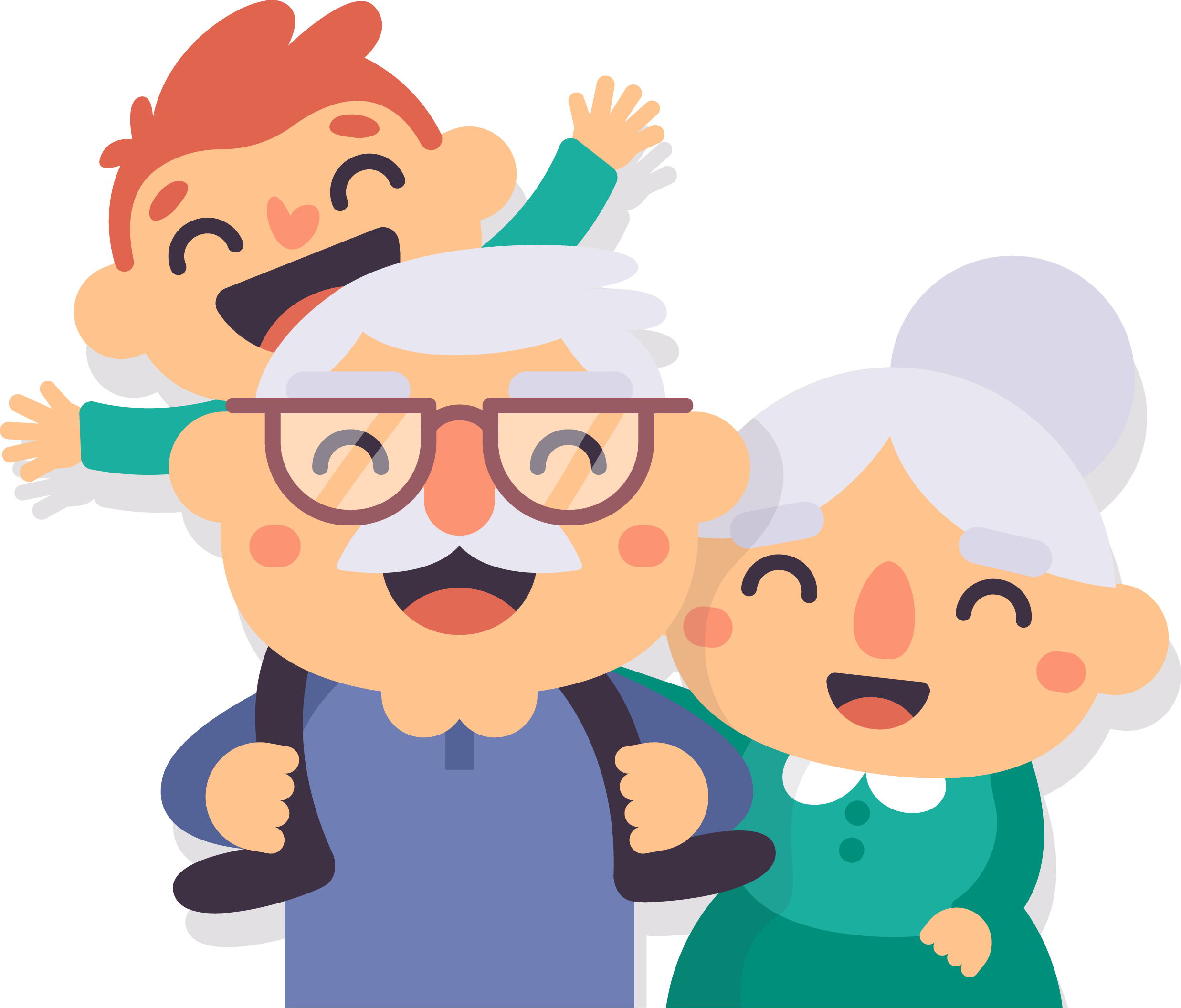 Grandparent happy three transprent. Grandparents clipart old age home