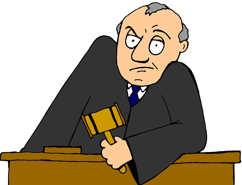 Legal clipart gavel. Cartoon judge not happy