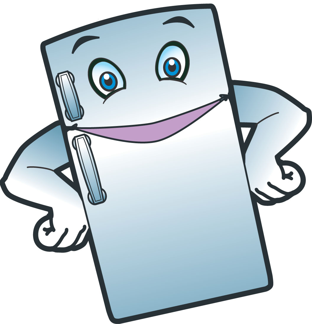 Refrigerator clip art library. Fridge clipart happy