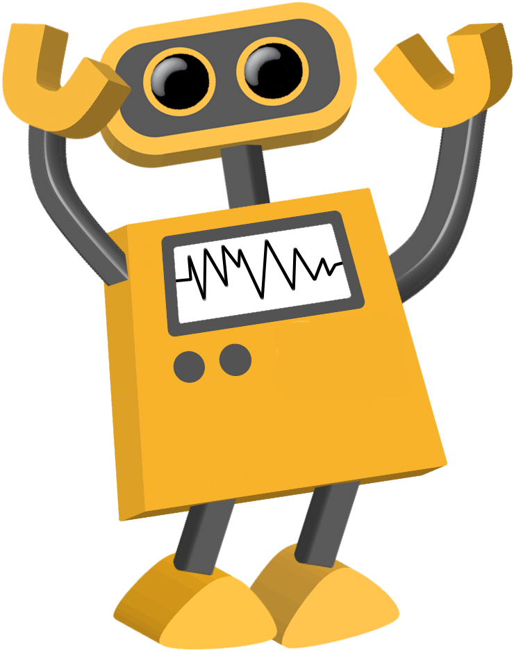 Tech cartoons tim excited. Robot clipart happy