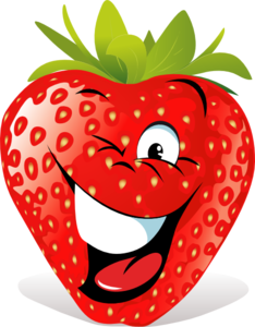 strawberries clipart happy