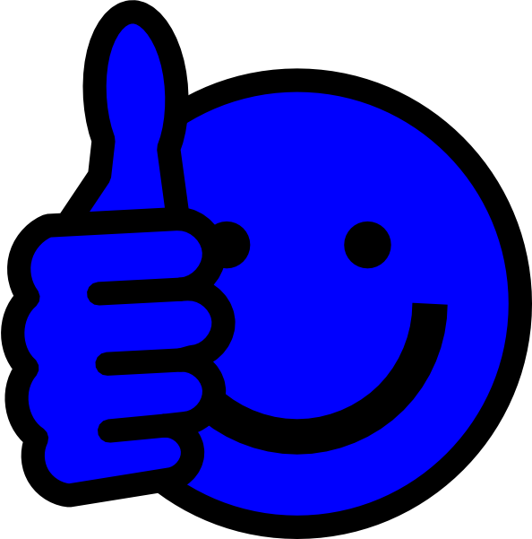Blue clip art at. Working clipart thumbs up