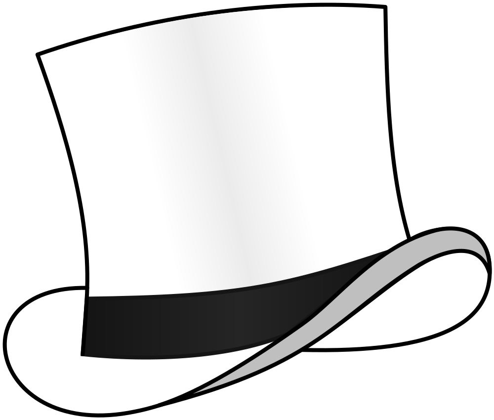 clipart hat black and white