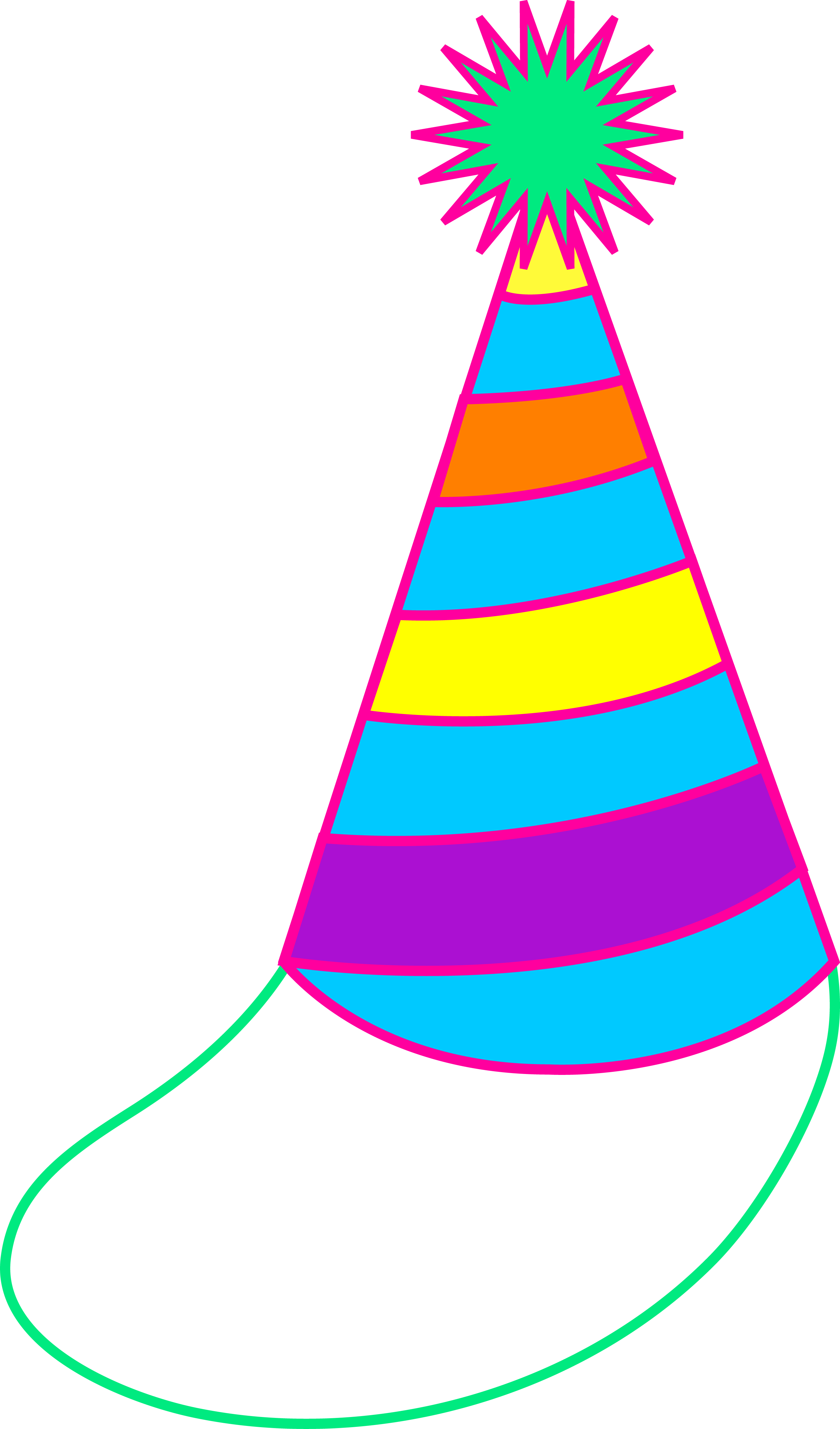 Colorful party free clip. Worm clipart hat