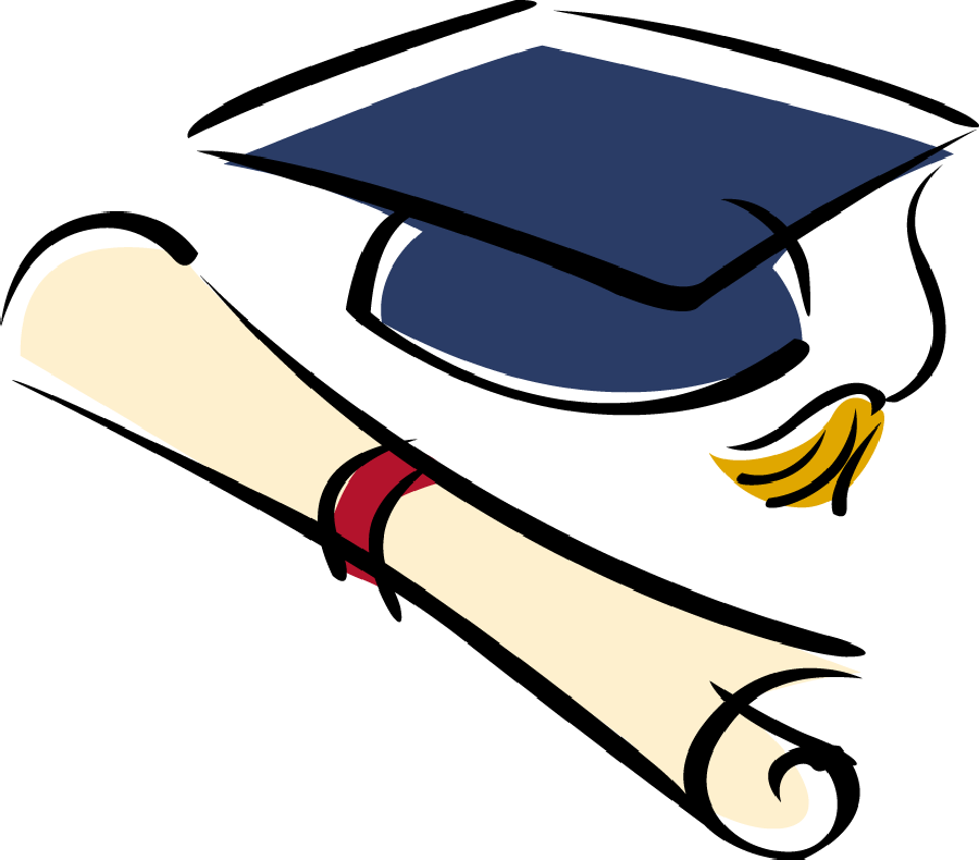 Free cap and diploma. Graduation clipart senior