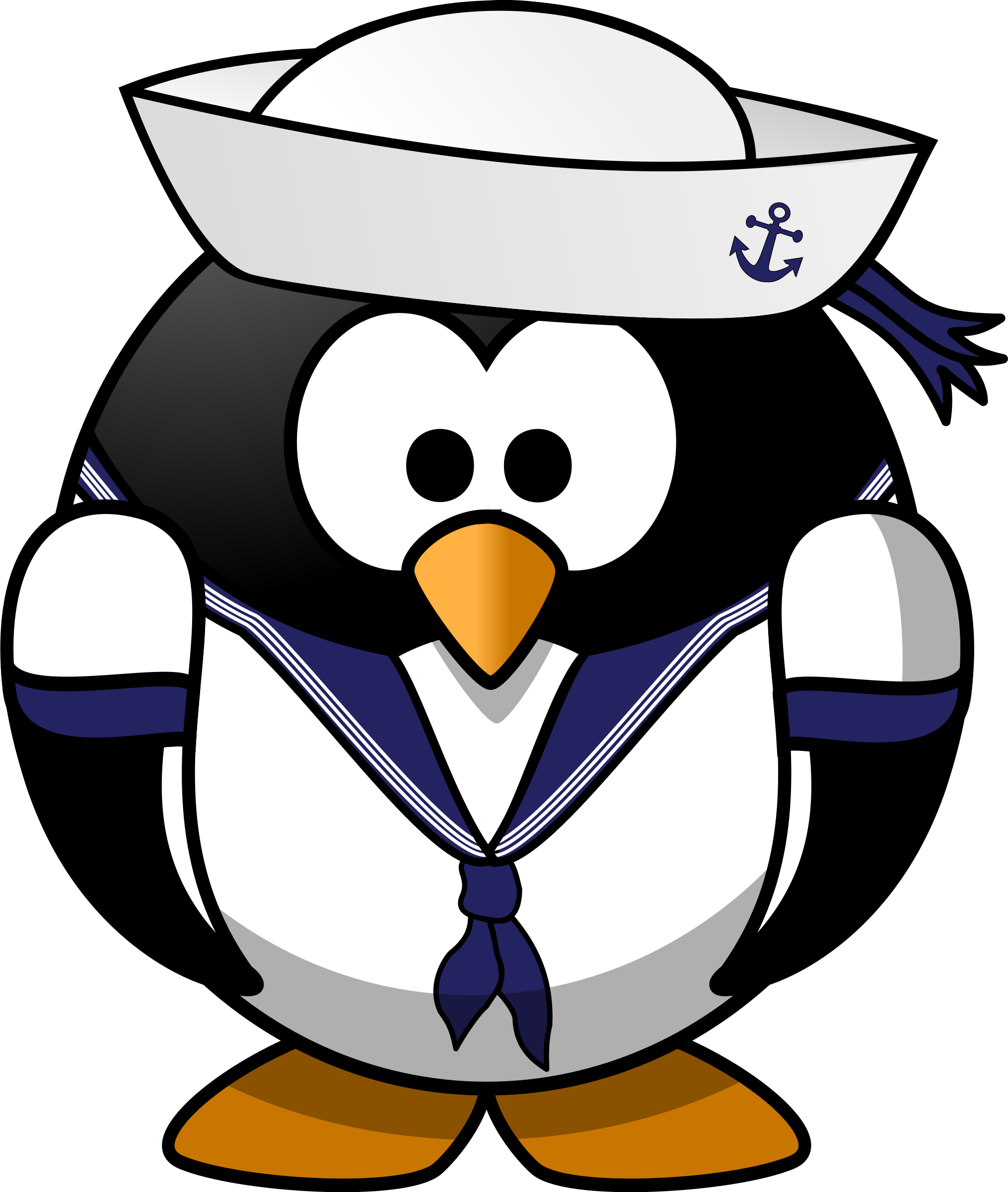 Sailor penguin big image. Clipart hat sailor's