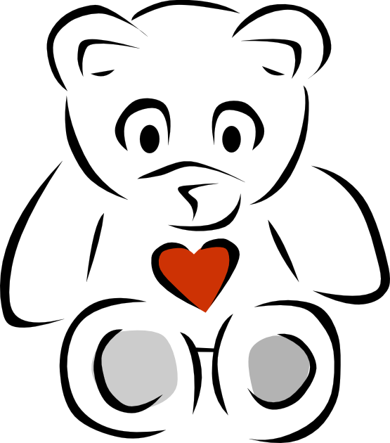 Clipart heart bear. Teddy panda free images