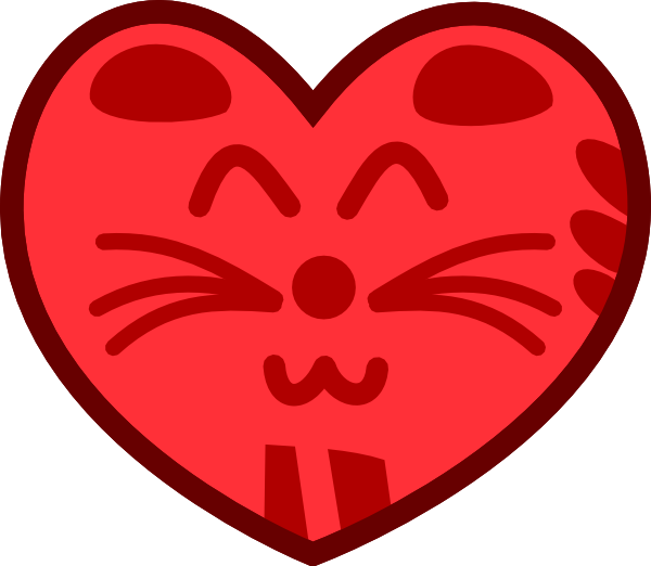 clipart hearts cat