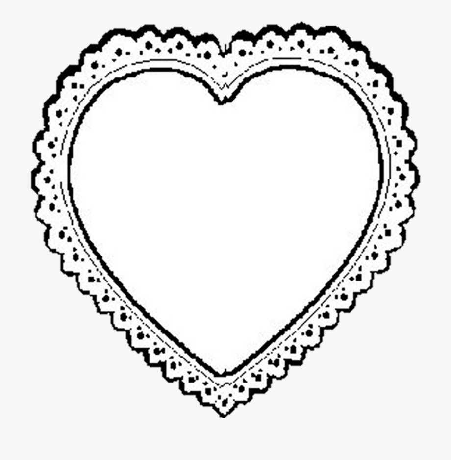 Bw lace heart png. Clipart hearts doily