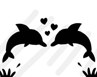 Dolphin station . Dolphins clipart heart