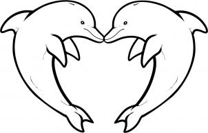 Dolphins clipart heart. How to draw love