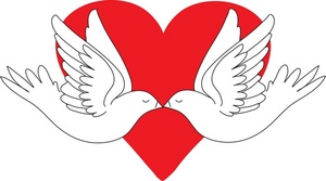 clipart hearts dove