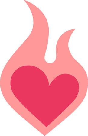 clipart hearts fire