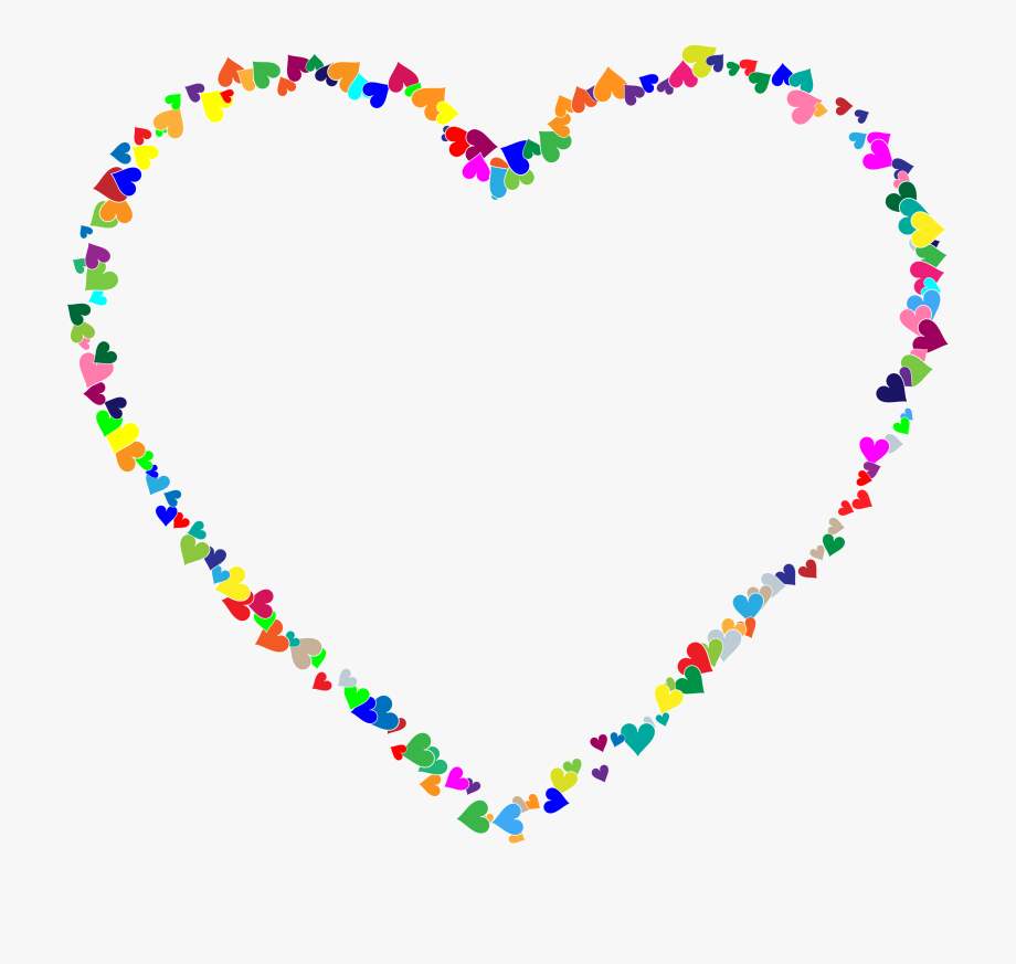 Colorful hearts png transparent. Frame clipart heart