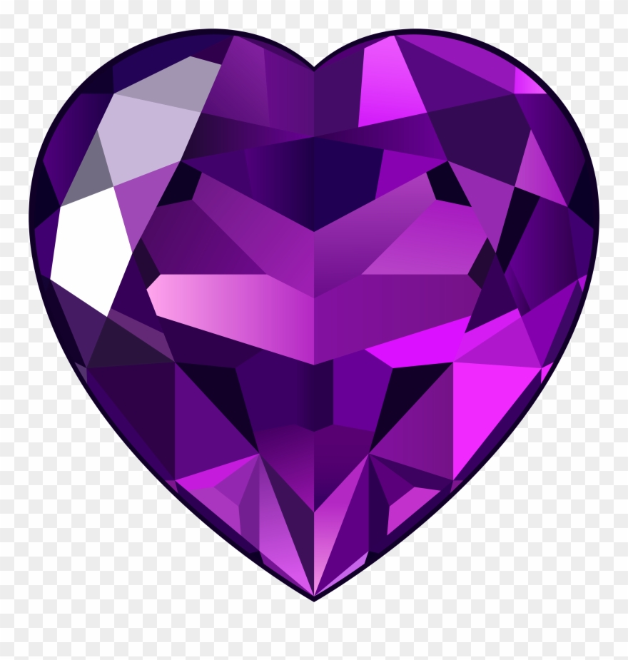 Clipart hearts gem. Purple heart cliparts gems