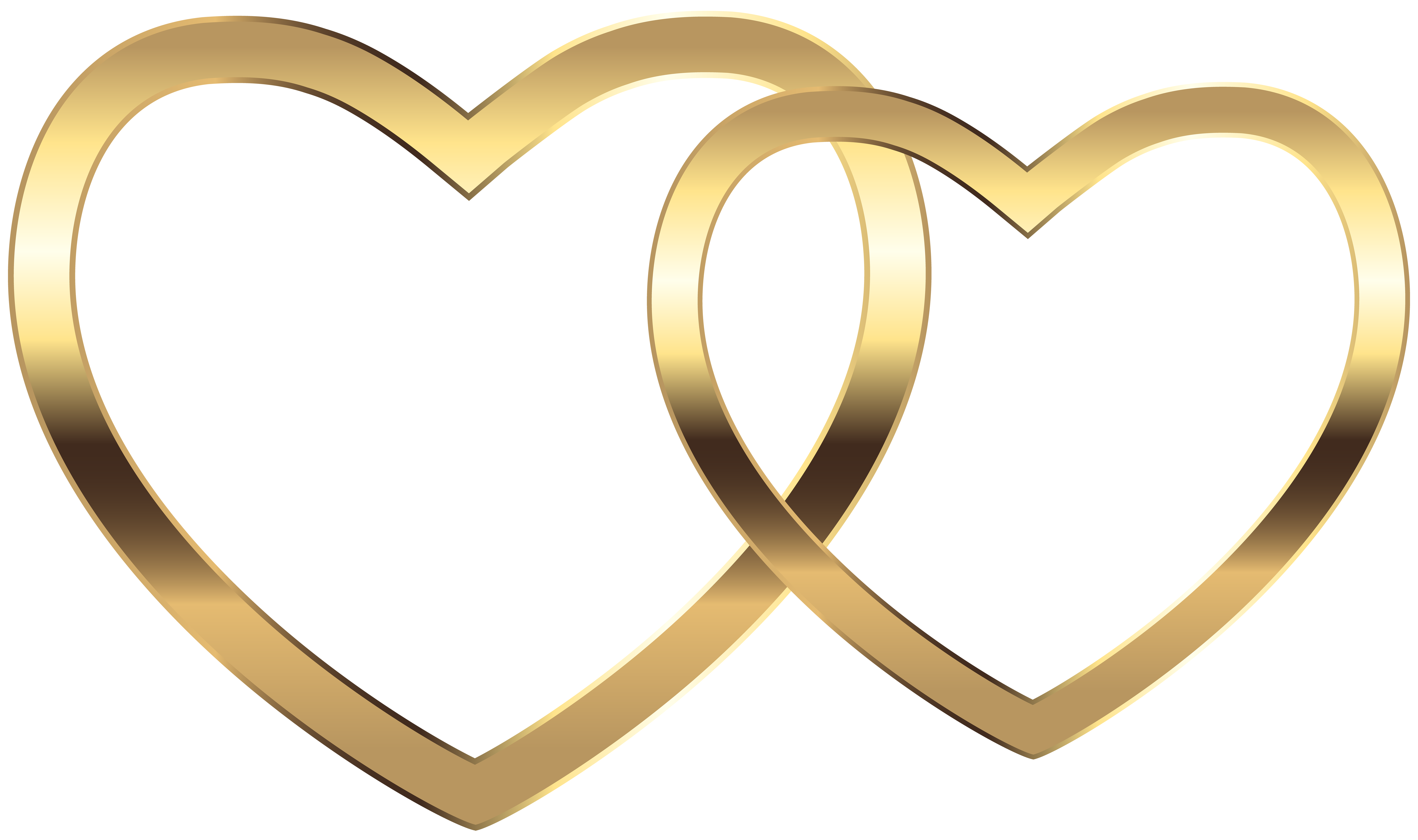 Gold hearts png. Transparent two clip art