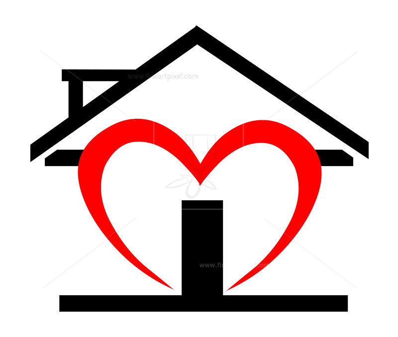 clipart heart house