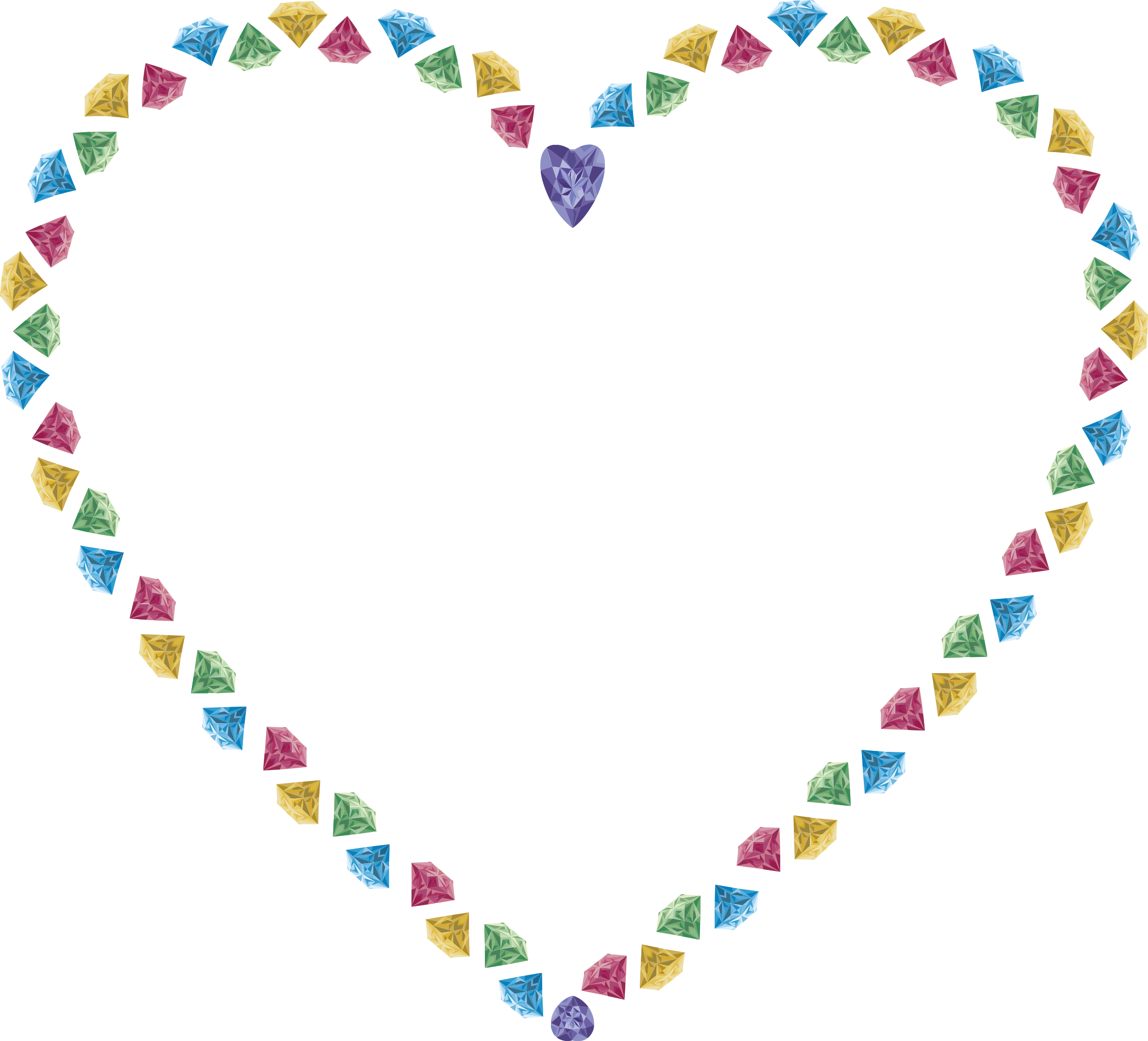 Gemstones heart icons png. Hearts clipart gem