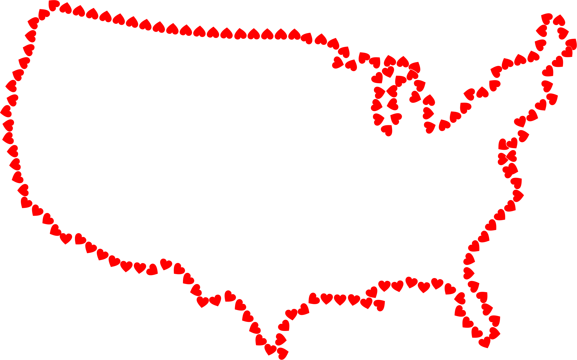 clipart hearts map