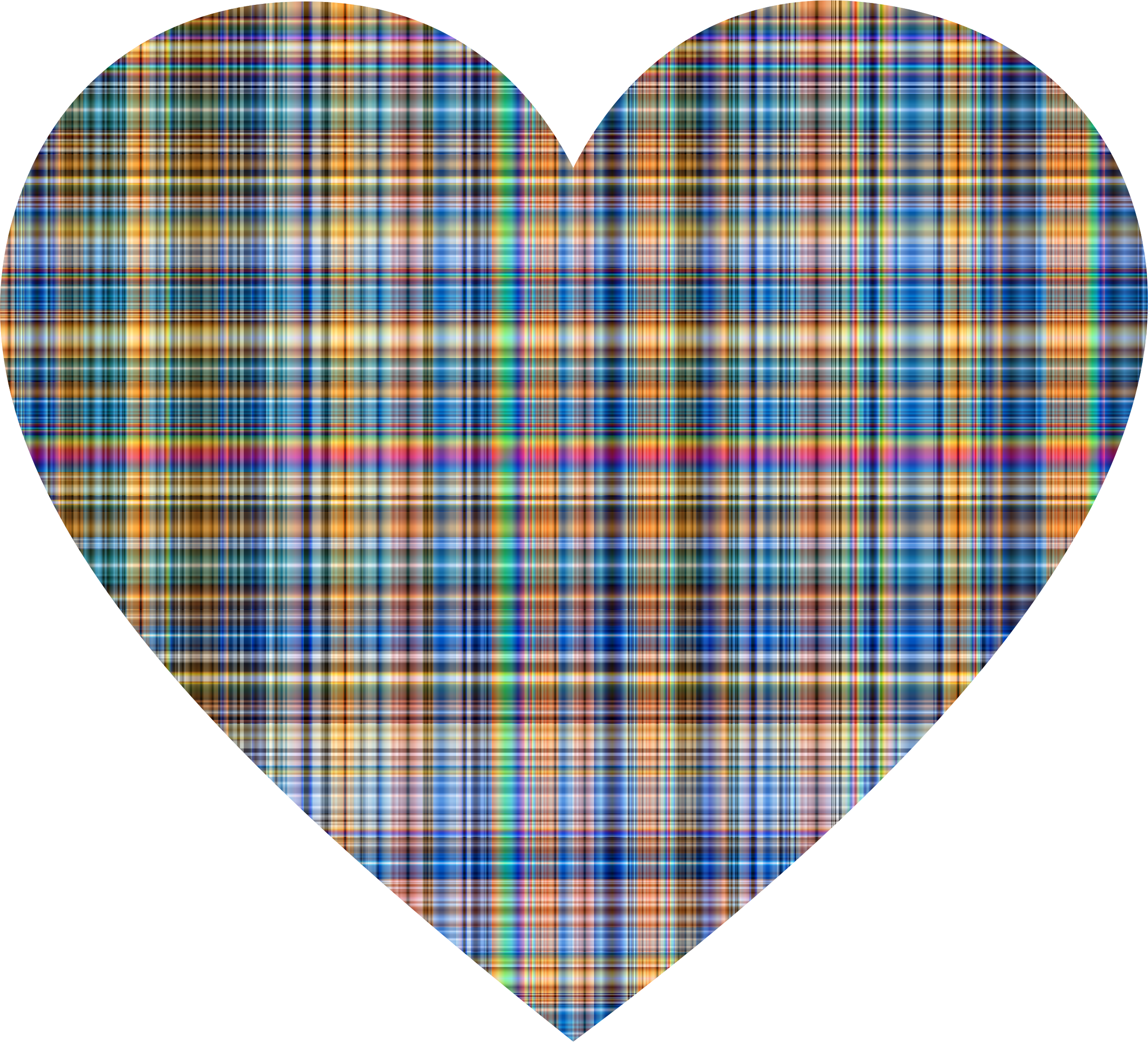 Colorful gingham heart big. Clipart hearts plaid