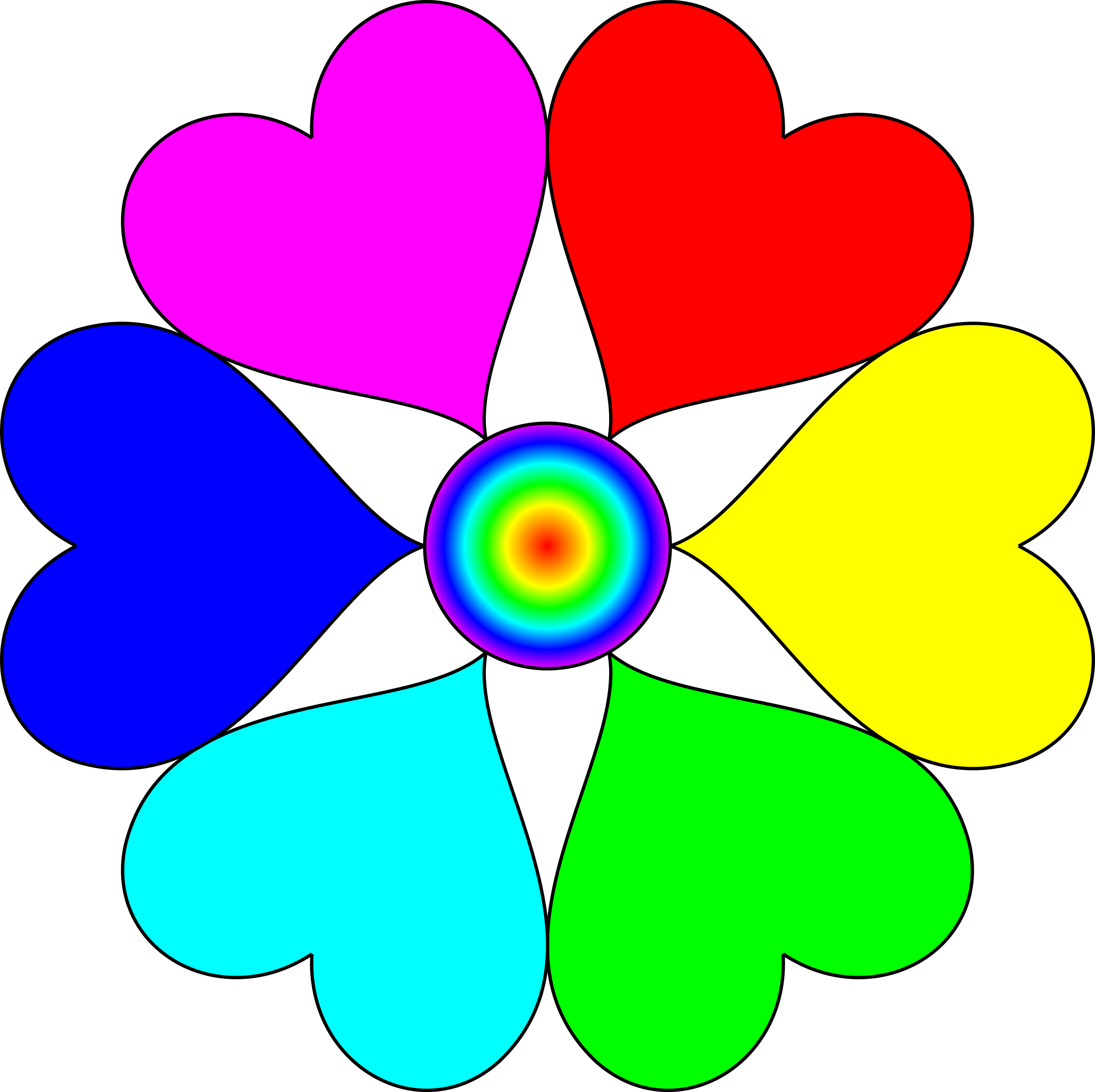 Spectral color heart big. Clipart hearts flower