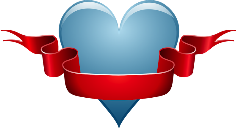 clipart heart ribbon