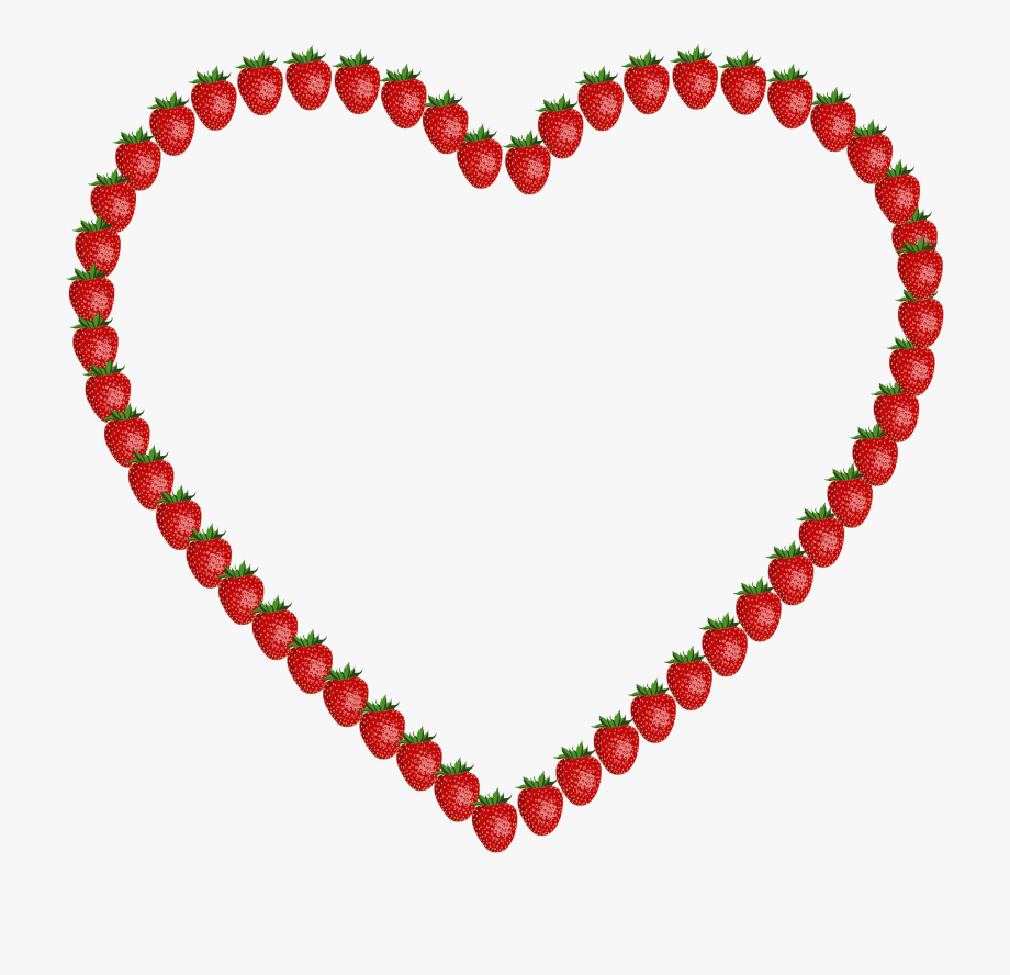 Heart strawberry frames illustrations. Necklace clipart illustration