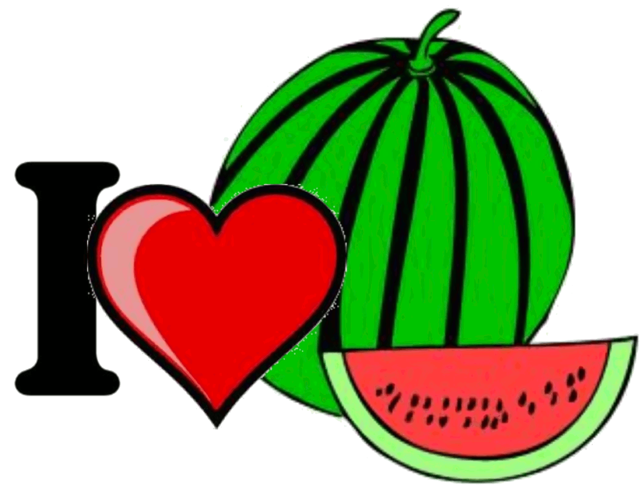 clipart hearts watermelon