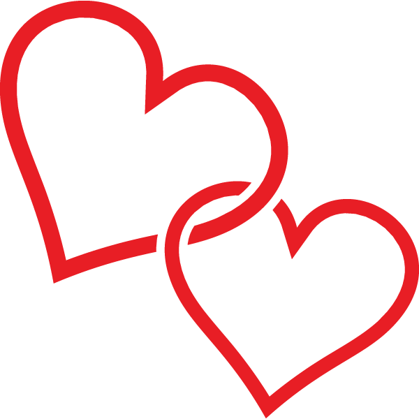 red clipart two heart