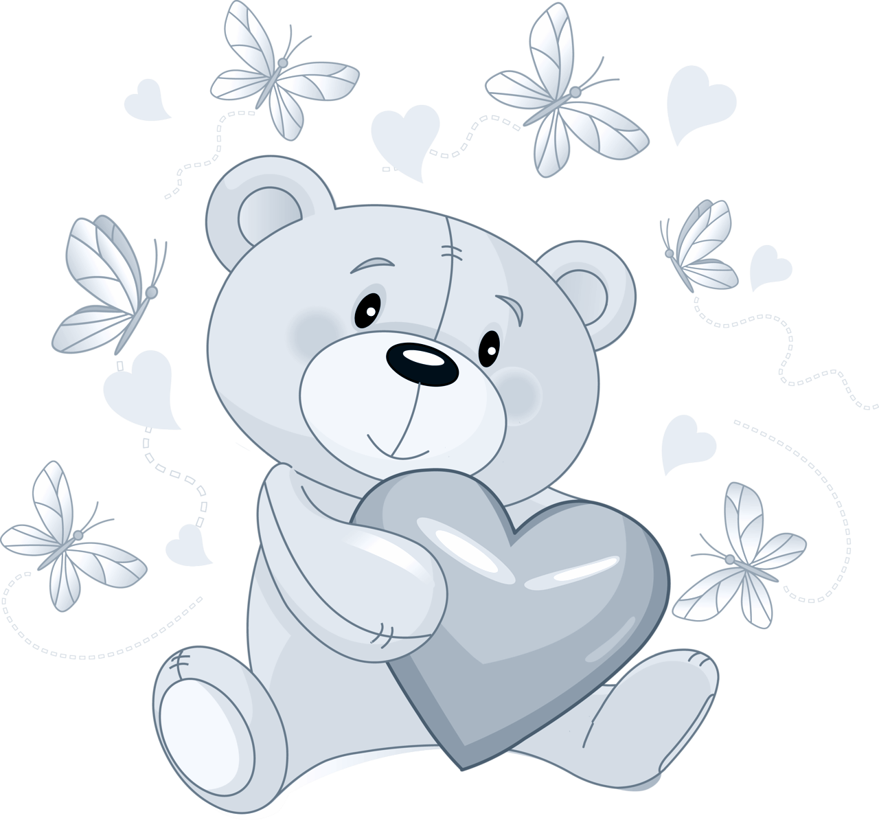 Teddy clip art t. Clipart hearts bear