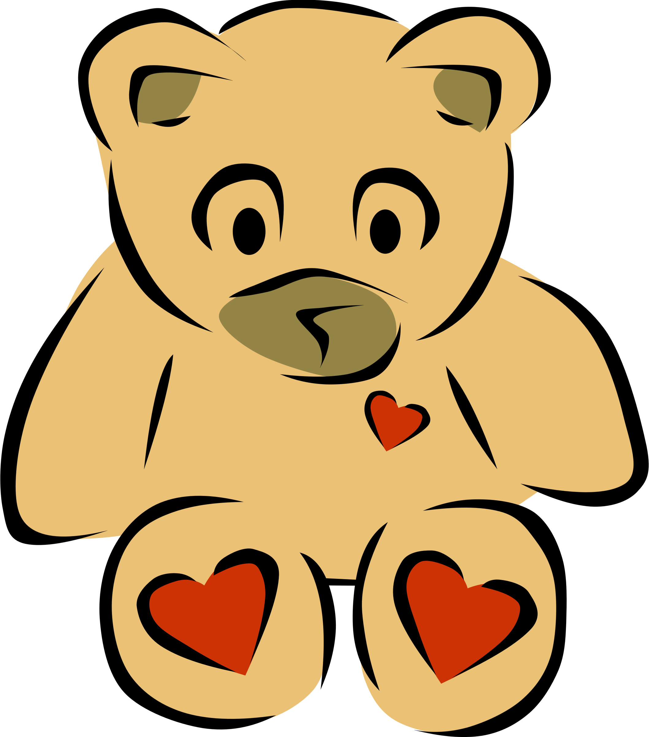 clipart hearts bear