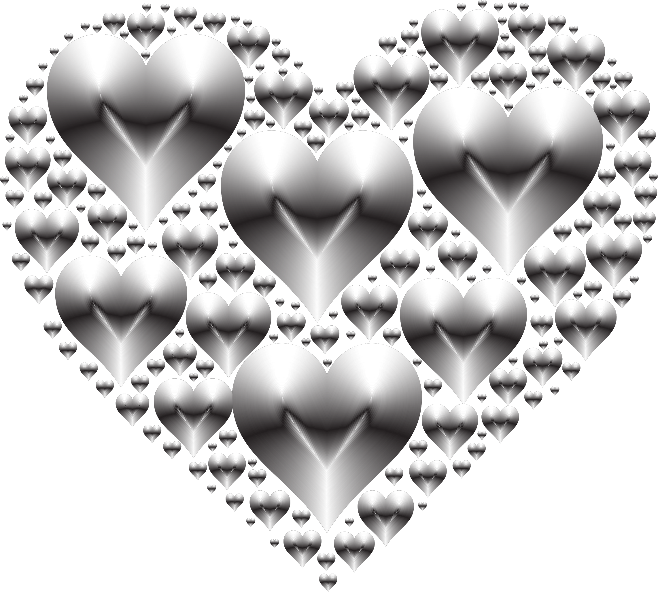 clipart hearts black and white