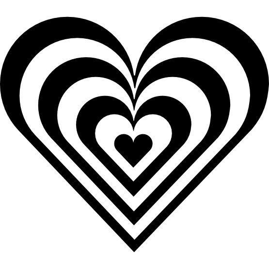 clipart hearts black and white