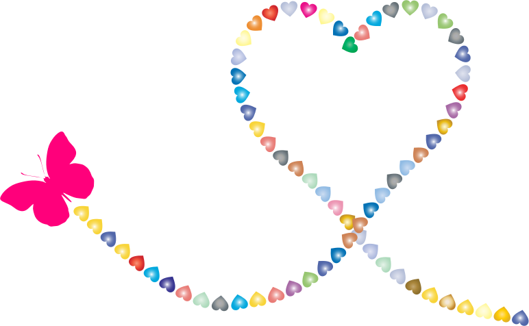 clipart hearts butterfly