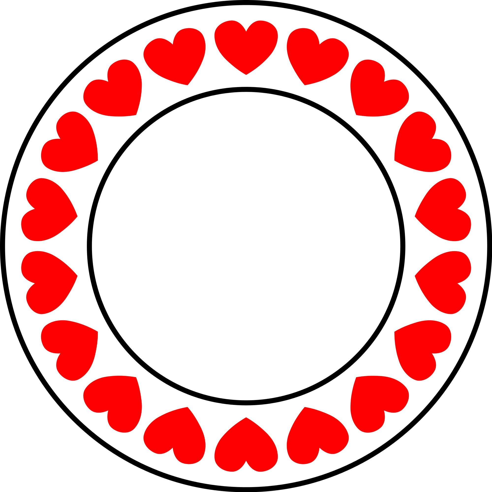 clipart hearts circle